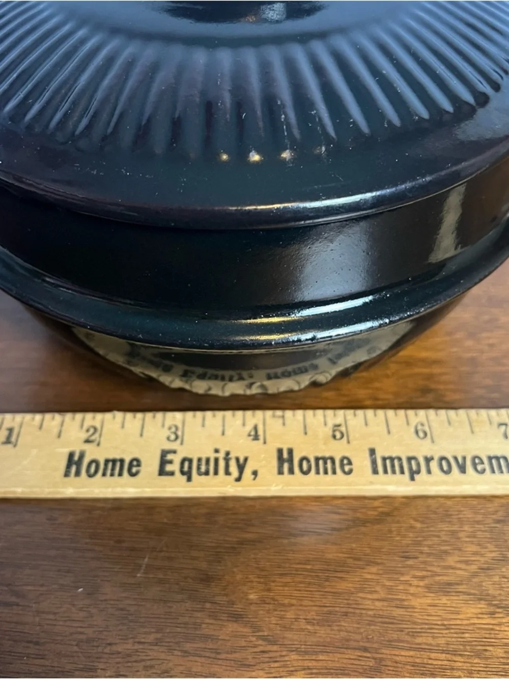 Vintage Korean Ttukbaegi Black Glazed Earthenware Lidded Stew Pot‎ 70s 80s